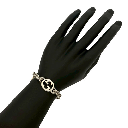 GUCCI Interlocking G Motif Chain Bracelet in 925 Sterling Silver 33579