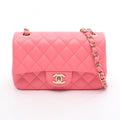 CHANEL Mini Matelasse 20 Shoulder Bag, Leather, Women's, Pink, A69900