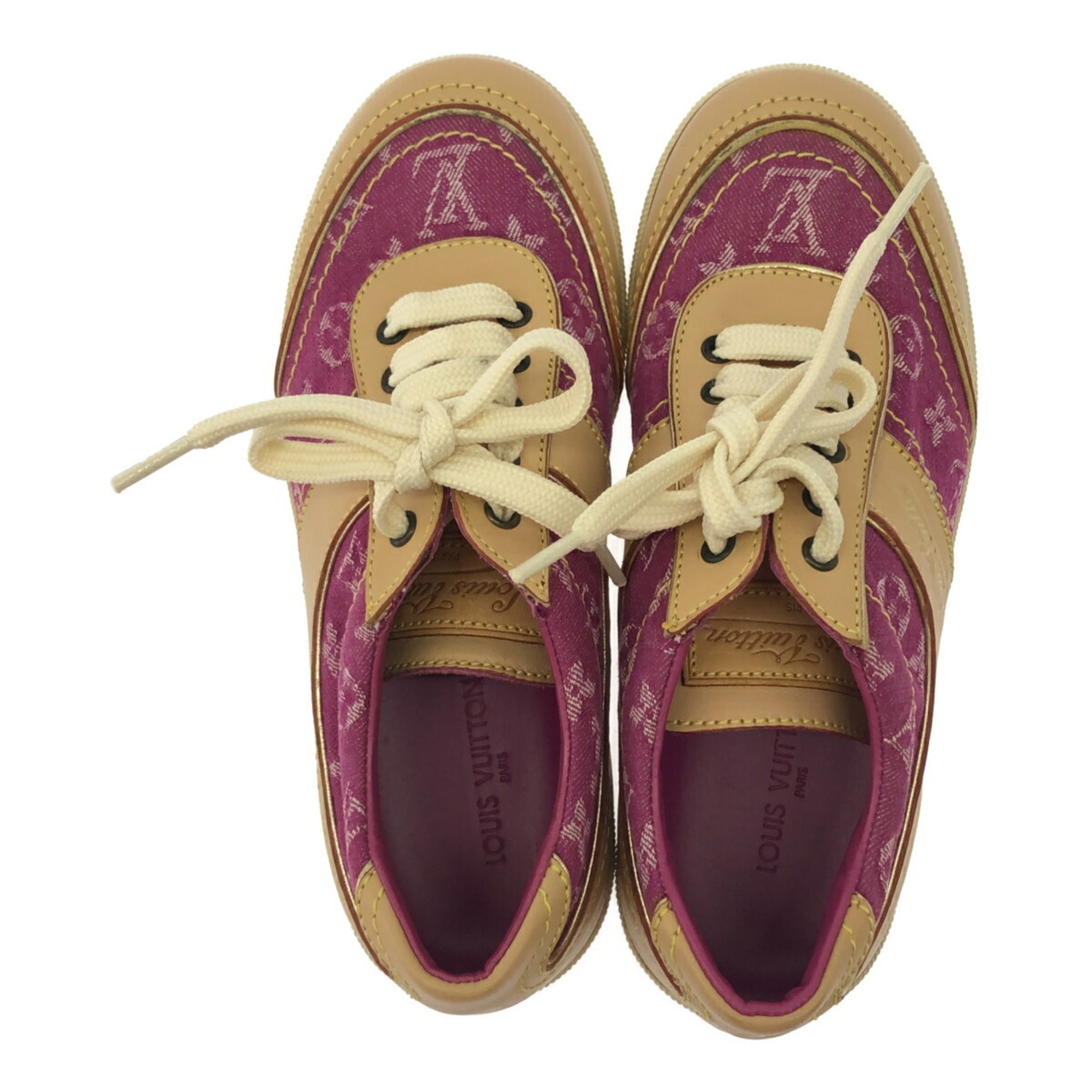 LOUIS VUITTON Monogram Denim Pink Sneakers, Kids/Women's Size 30, Approx. 19cm, Mikunigaoka Store, IT9JT7XE6JU0 RM0147T