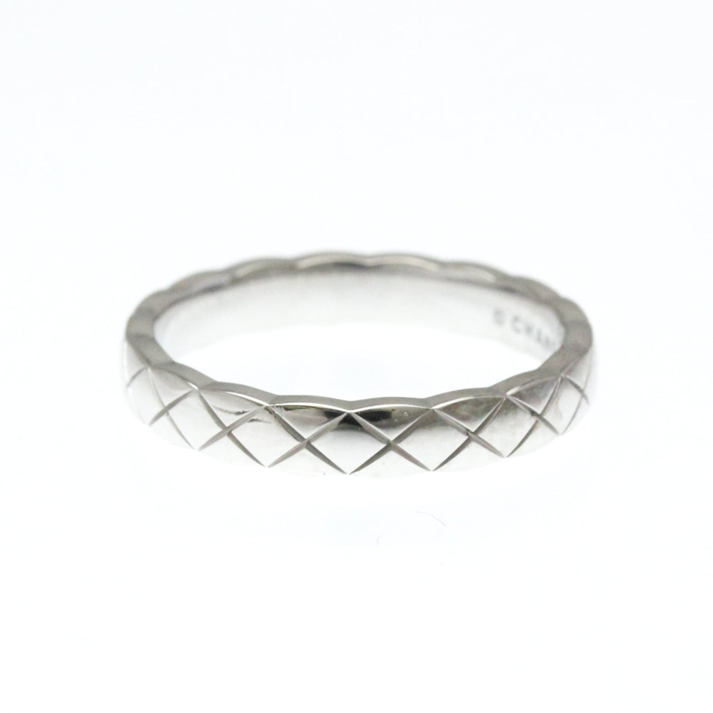 Chanel Coco Crush Ring Mini Model White Gold (18K) Fashion No Stone Band Ring Silver