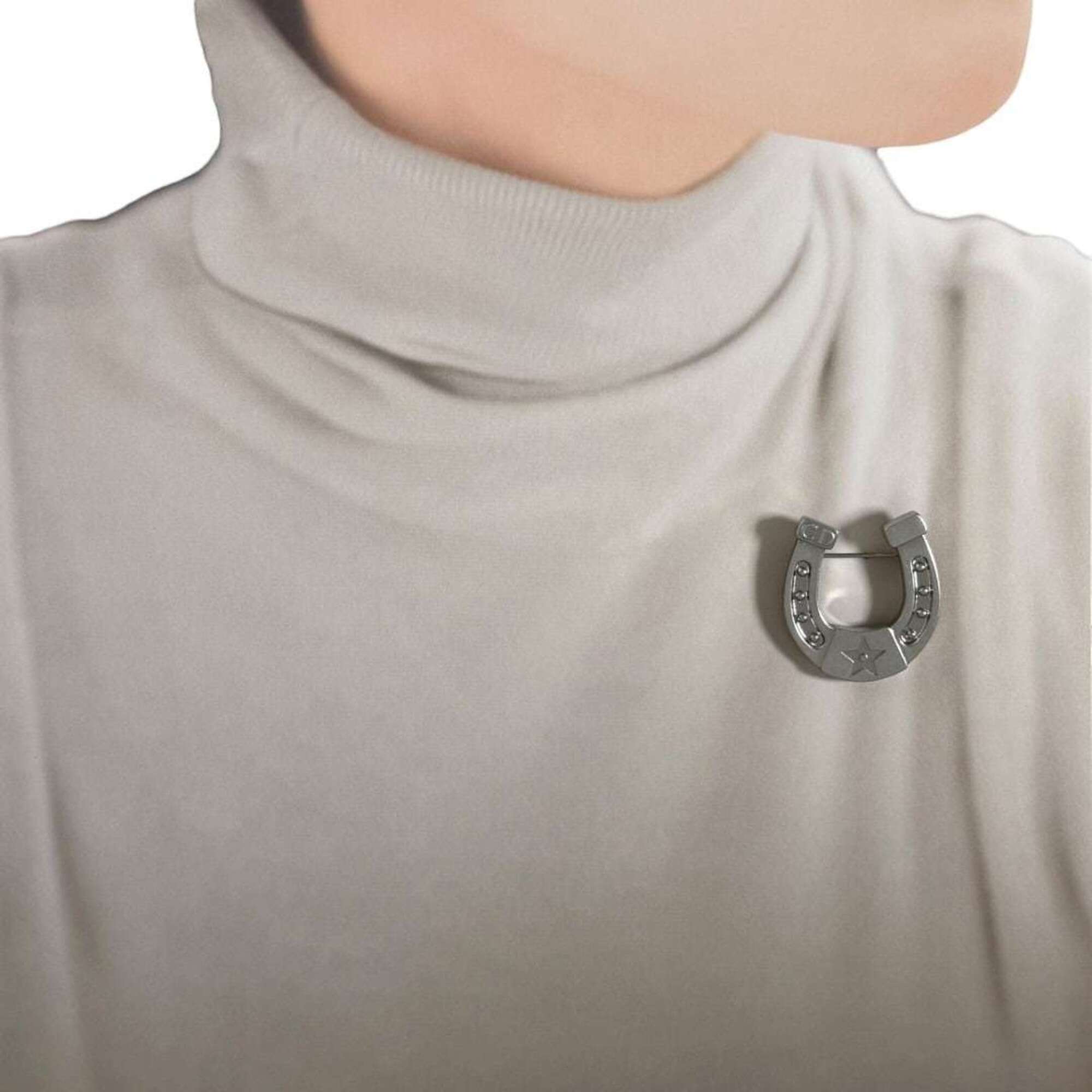 Christian Dior Dior Men's Horseshoe Pin Brooch, Silver Color — Like New