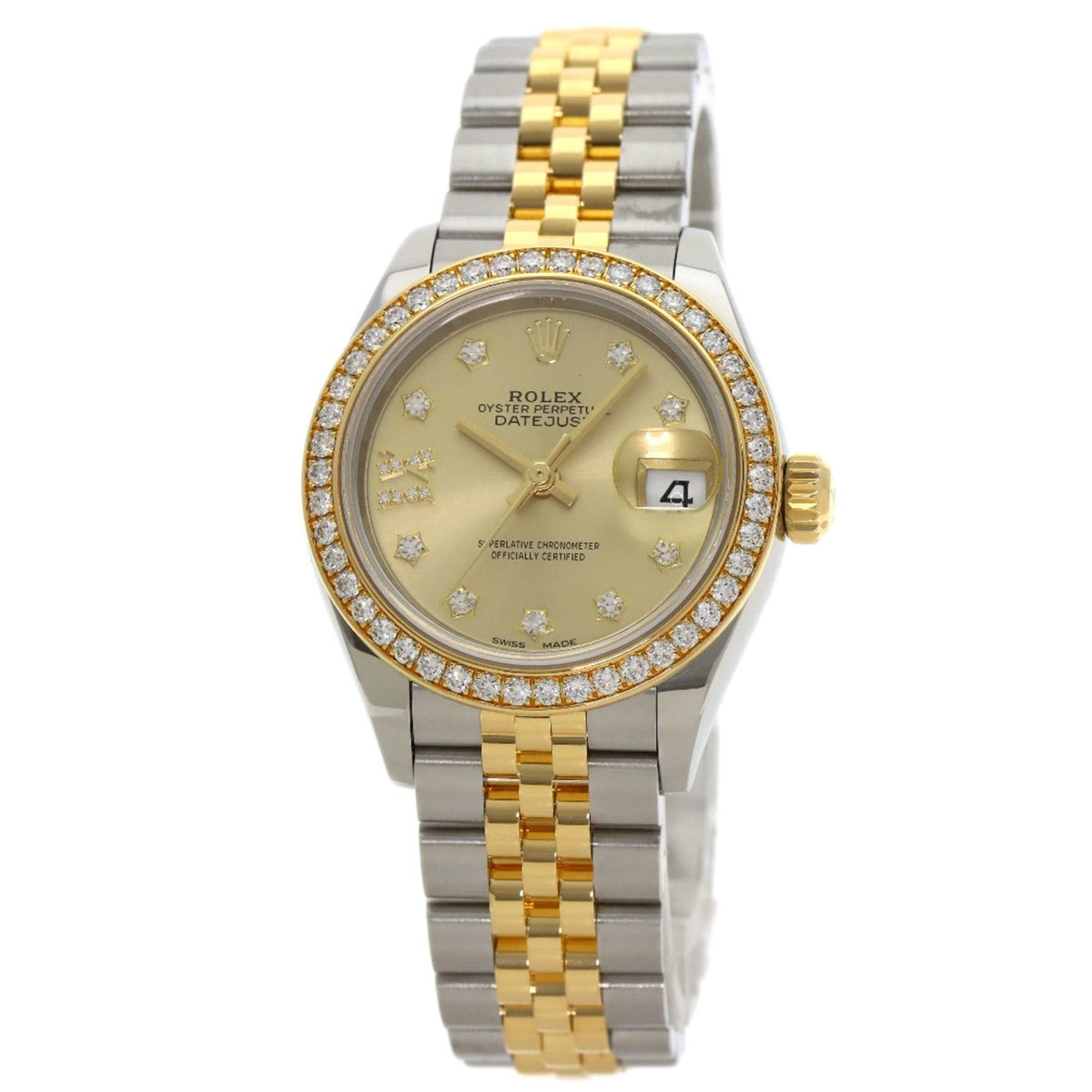 Rolex 279383RBR Datejust Star IX Diamond Bezel Watch in Stainless Steel/18K White Gold (18K Gold) for Women