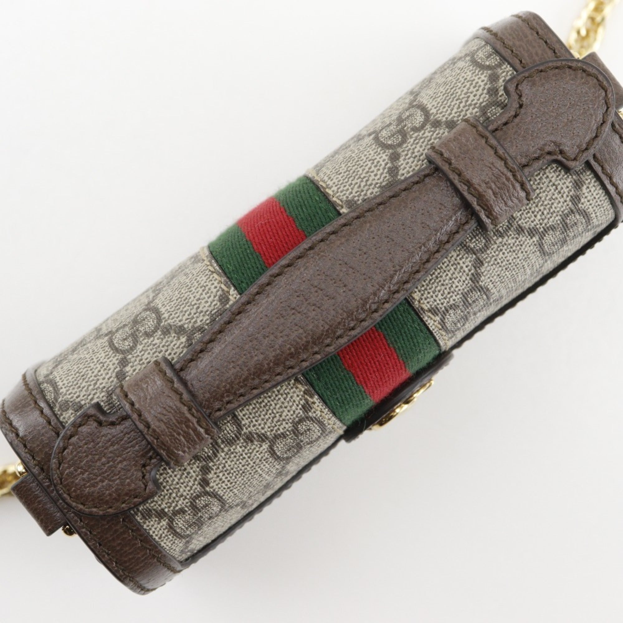 Gucci Ophidia Shoulder Bag, Sherry Line Mini Chain 696180, GG Supreme Canvas, Brown, 2-way, Flap, Women's — Like New