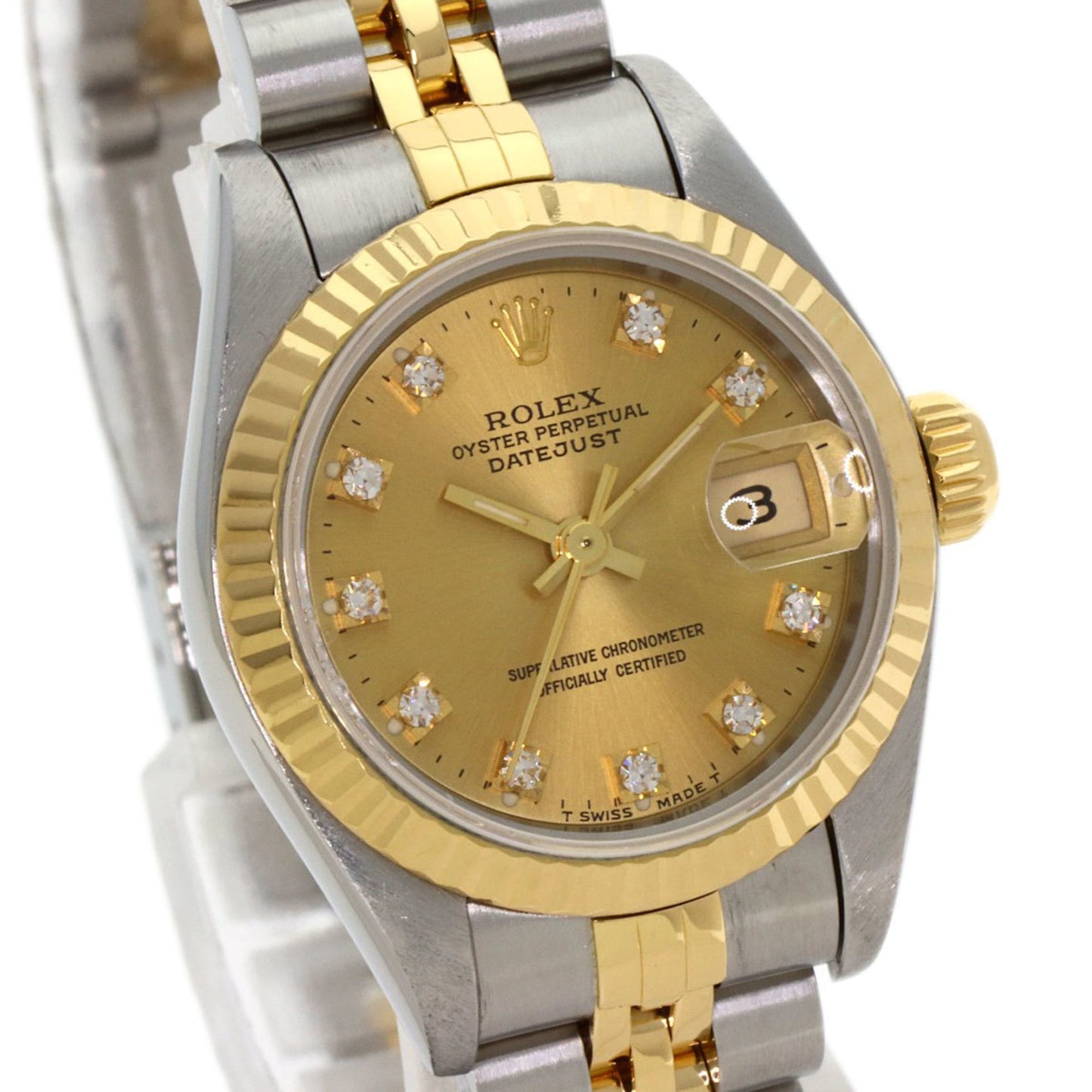 Rolex 69173G Datejust 10P Diamond Watch Stainless Steel/SSx18KYG Women's ROLEX