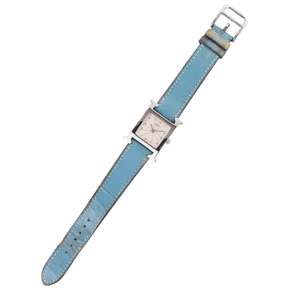 HERMES H-Watch HH1.210 White Dial Blue Silver Color Women's Watch — Very Good