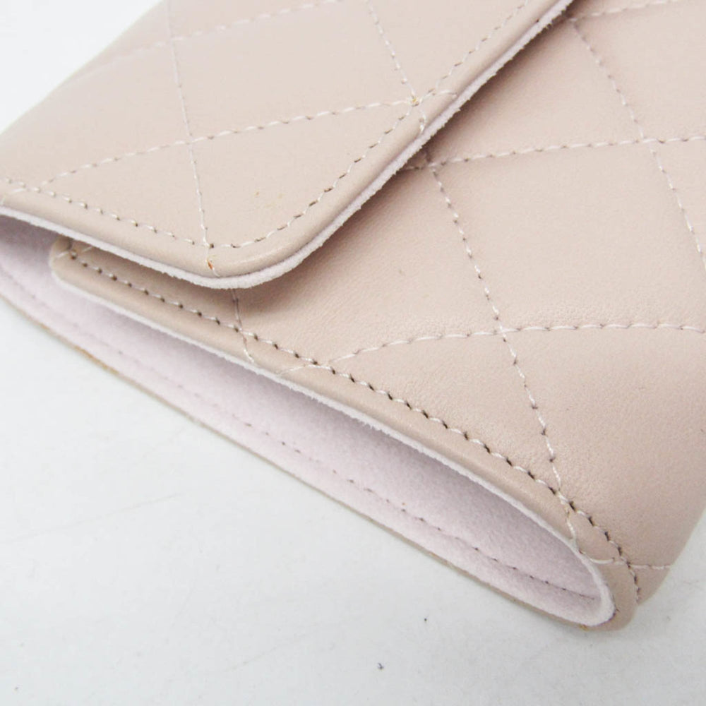 Chanel Matelasse 2.55 Jewelry Case Women's Leather Clutch Bag Light Pink — Like New