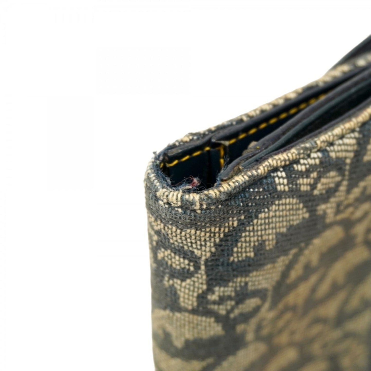 Christian Dior Trotter Saddle Canvas Tri-fold Wallet, Navy, Women's