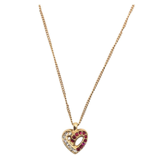 Christian Dior Dior Gold Red Plated Necklace Pendant