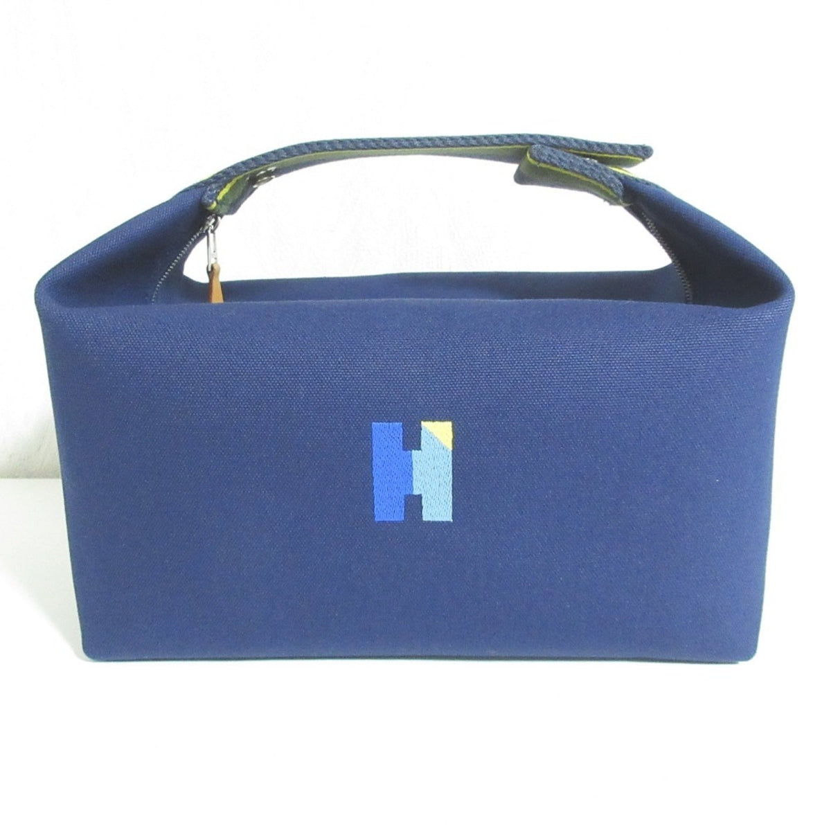 HERMES Brides a Black GM H Pavillon Handbag Pouch Marine Women's — Like New