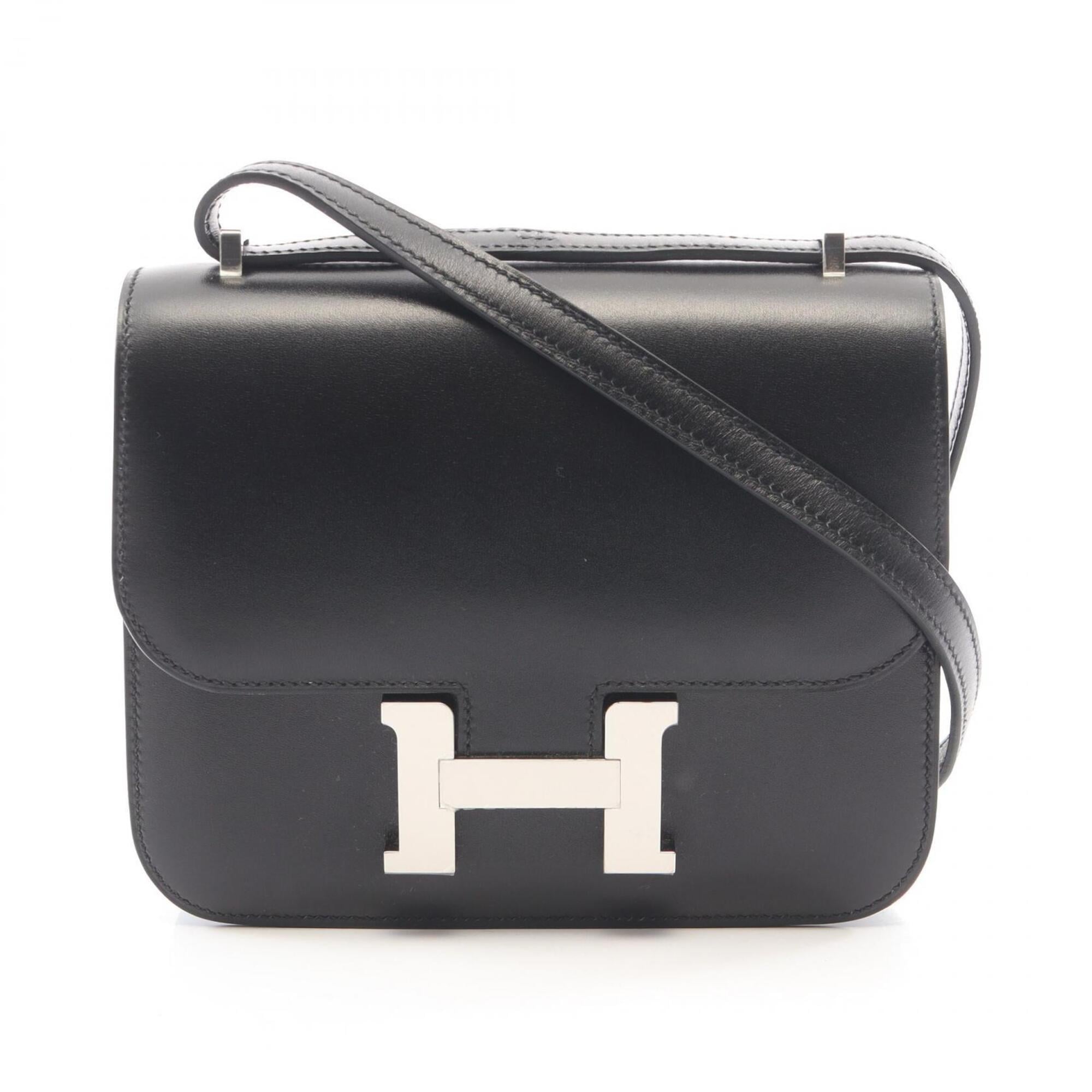 Hermes Constance 3 Mini Shoulder Bag/Handbag, Calfskin (Cowhide), Box Calf Leather, Women's, Black — New - Store Return