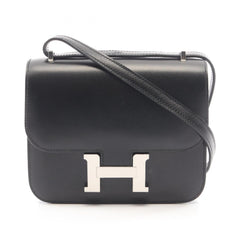 Hermes Constance 3 Mini Shoulder Bag/Handbag, Calfskin (Cowhide), Box Calf Leather, Women's, Black — New - Store Return