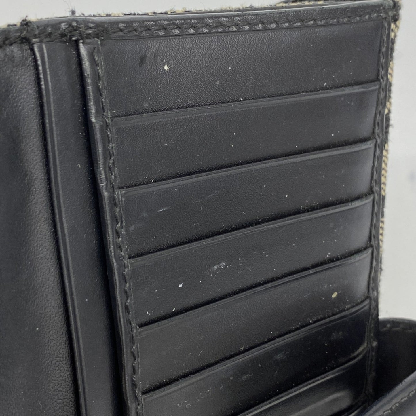 Christian Dior Trotter Saddle Canvas Long Wallet, Black, Women's