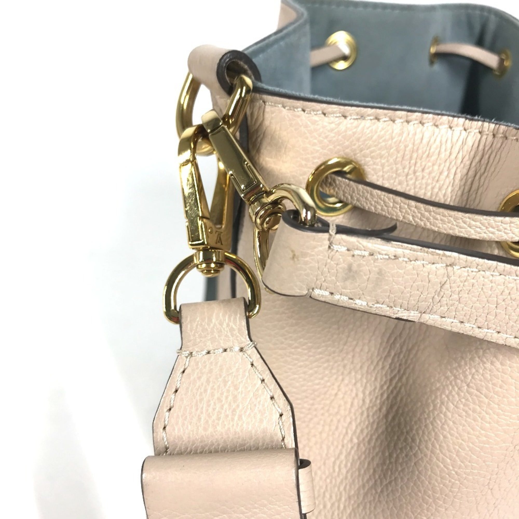 LOUIS VUITTON M57688 Lockme Bucket NV Handbag, 2-Way Drawstring Shoulder Bag, Leather, Women's, Sand Beige — Like New