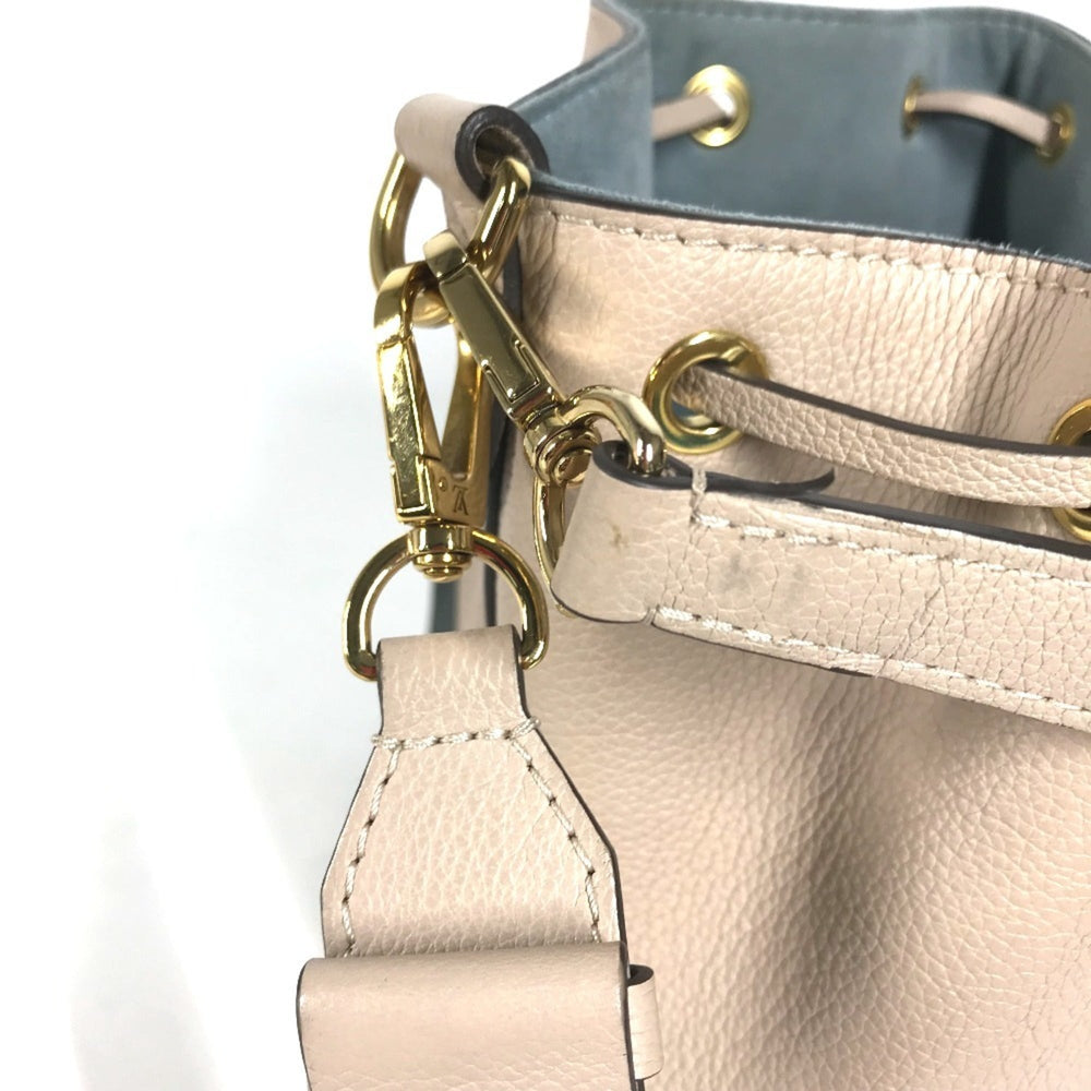 LOUIS VUITTON M57688 Lockme Bucket NV Handbag, 2-Way Drawstring Shoulder Bag, Leather, Women's, Sand Beige — Like New