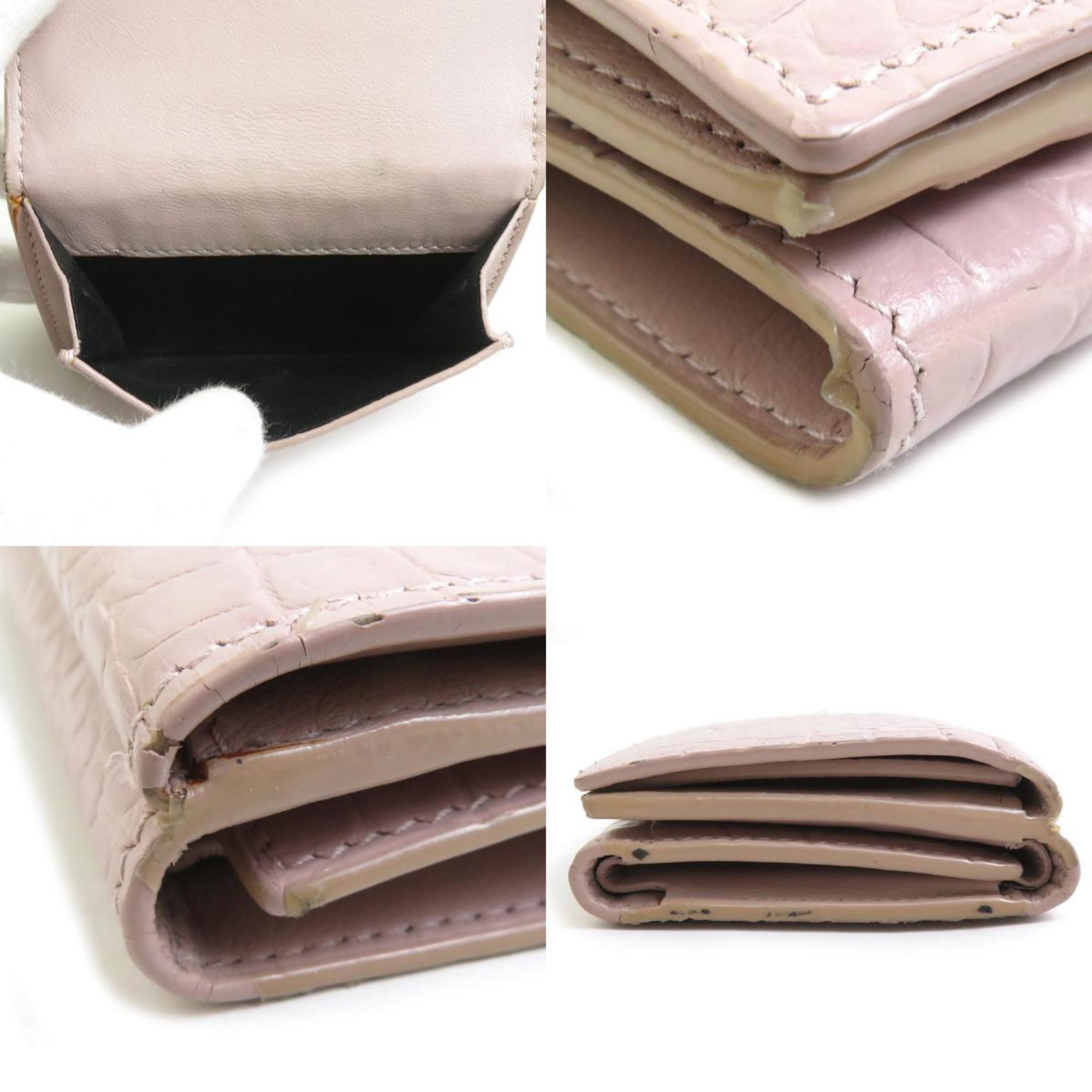 Saint Laurent SAINT LAURENT Tri-fold wallet Embossed leather Pink Women's h31195a