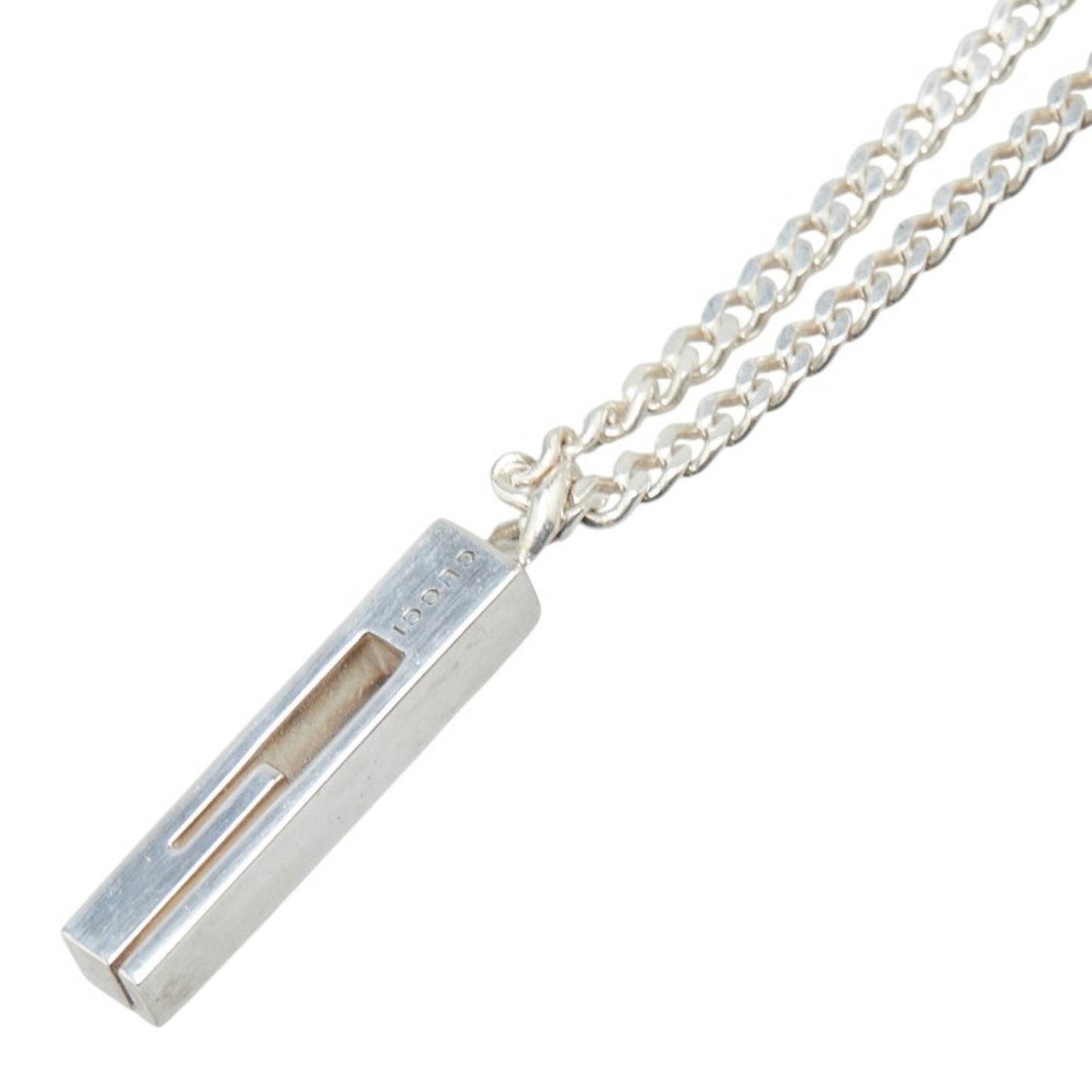 Gucci logo necklace in silver SV925 for women.
