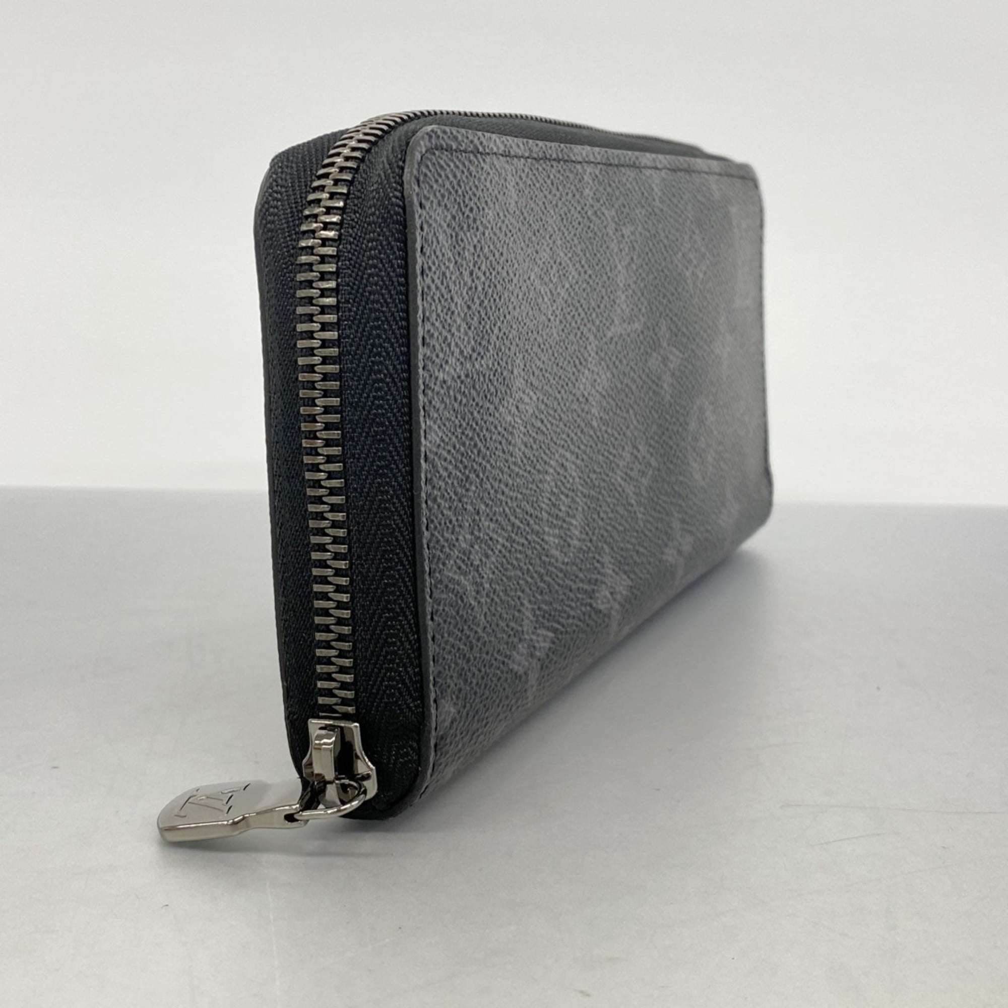 Louis Vuitton Monogram Eclipse Zippy Wallet Horizontal M11611 Black Men's Long
