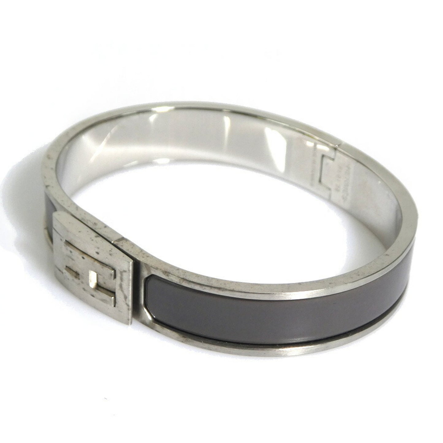 Hermes HERMES bangle bracelet metal matte silver grey ladies e59708k
