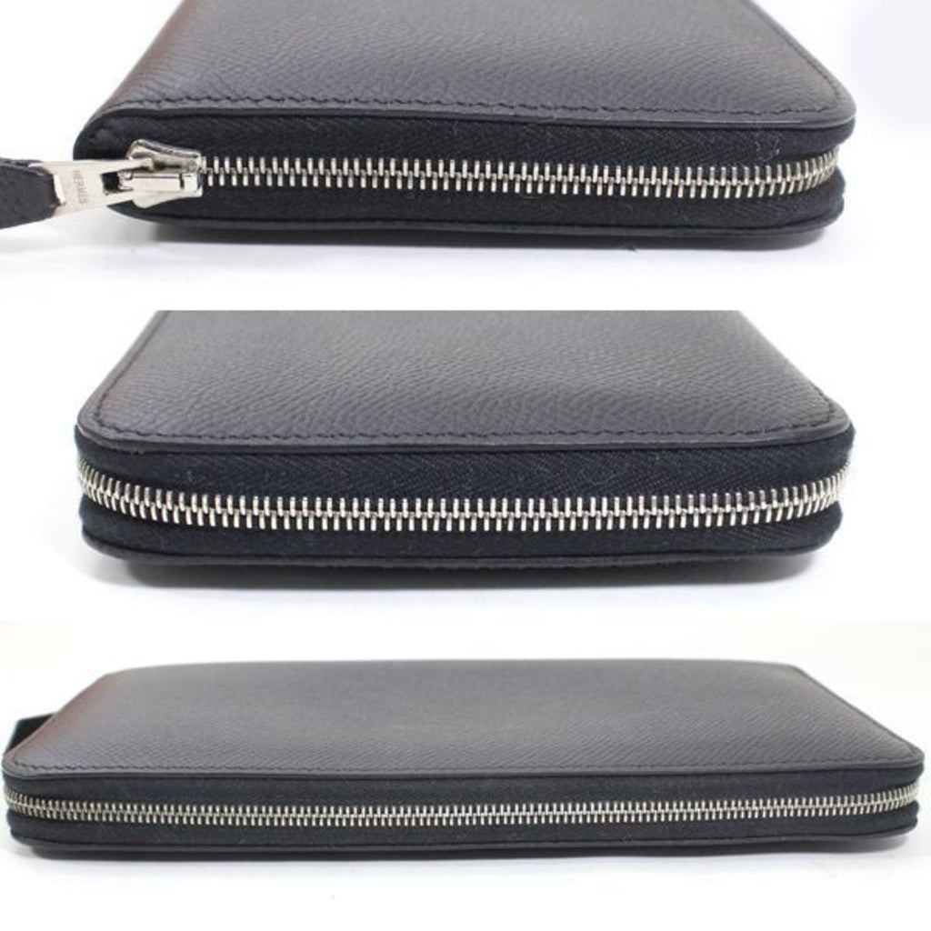 Hermès Azap Long Classic Black Zip-Around Wallet, Epson, Men's and Women's, HERMES KM3188