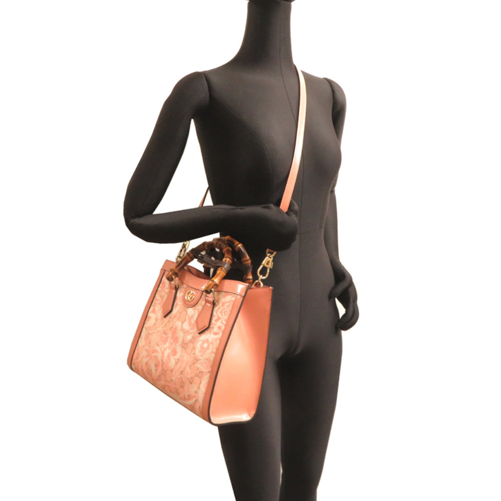 Gucci Diana Medium Tote, Japan Limited Edition, Women's Tote Bag, 853226, Leather, Light Peach & Beige — Like New