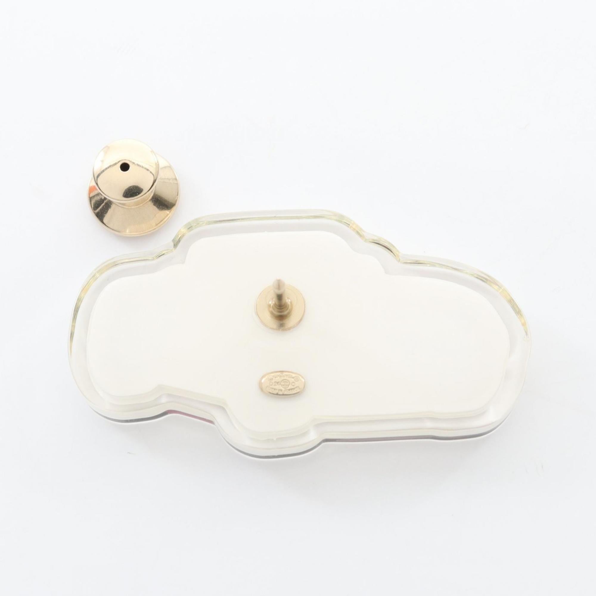 CHANEL Coco Mark Car Motif Brooch, Plastic, Women's, Pink and Clear, D24C