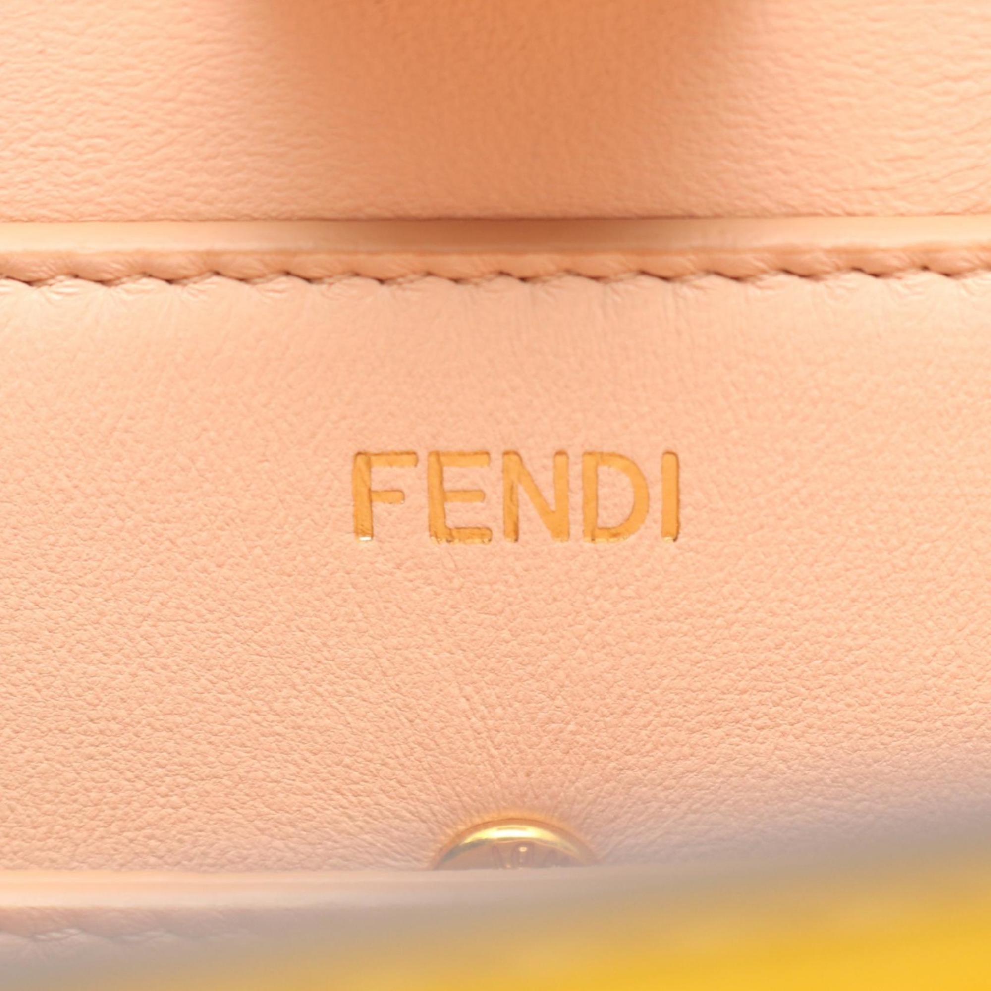 Fendi Peekaboo Isee East West Handbag, Leather, Women's, Yellow, 8BN323