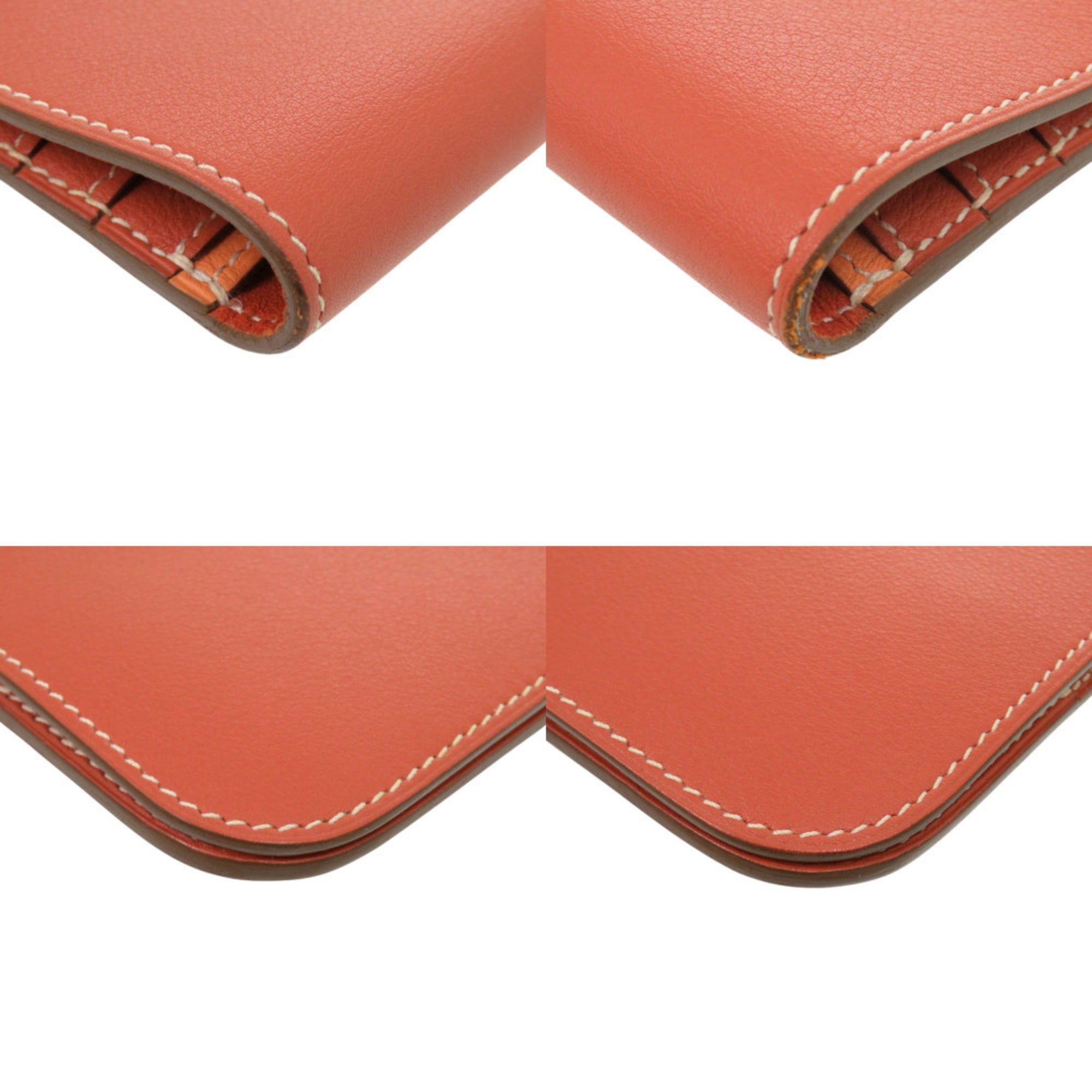 Hermes Excellent condition Hermès Dogon Long Swift Wallet in Sanguine Crevette with silver hardware, Q stamp (2013 model) 1259