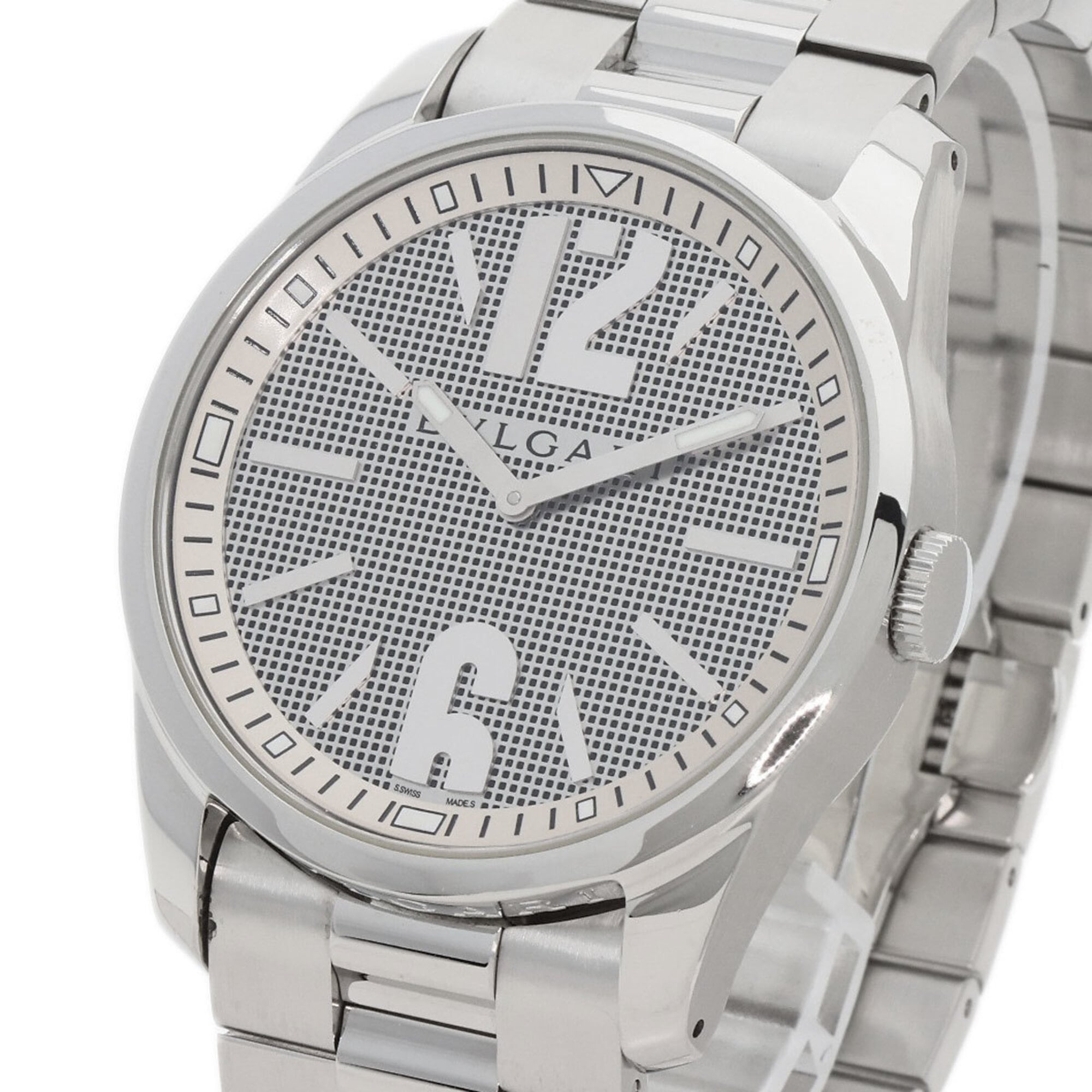BVLGARI ST42SS Solotempo Watch Stainless Steel SS Men's — Very Good