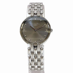 Christian Dior Bacilla watch, total weight 37.8g, stainless steel, quartz movement, gunmetal dial, D44-120 — Good