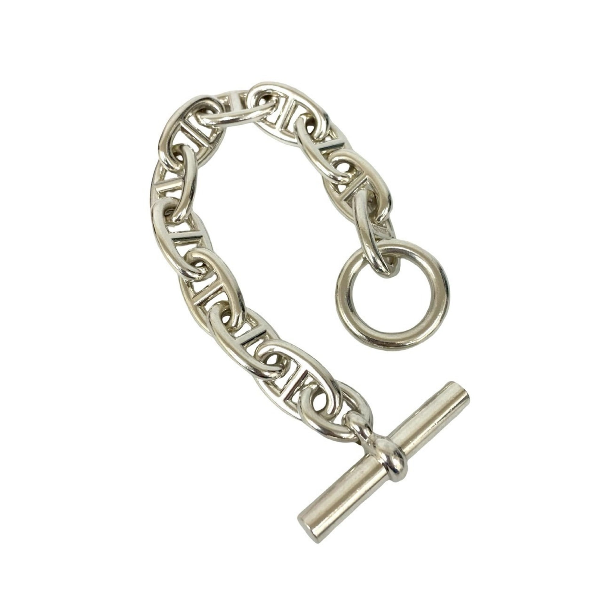 HERMES Margiela-era Chaine d'Ancre TGM 11-link Sterling Silver 925 Bracelet Chain Bangle 28568