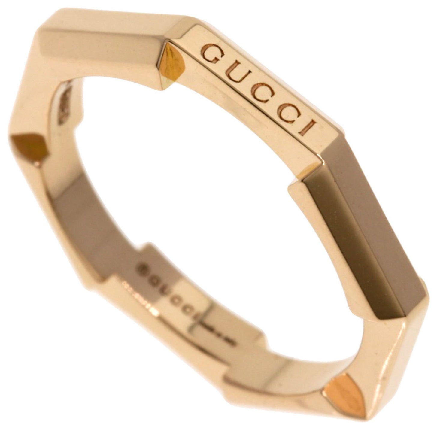 Gucci Link to Love #7 Ring, 18K Pink Gold, Women's, GUCCI