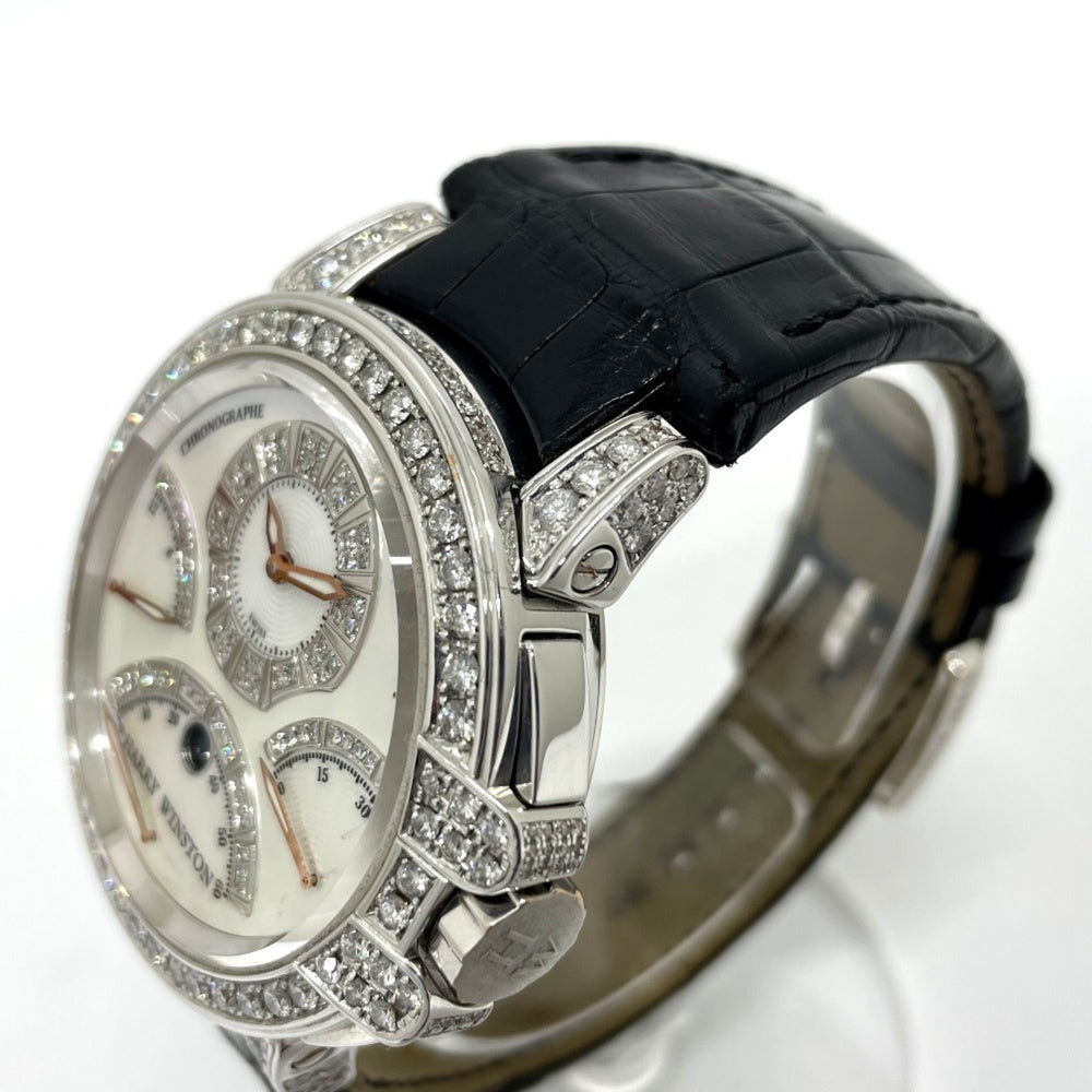 HARRY WINSTON MCRA44W Ocean Chrono Triple Retrograde Automatic Watch, 18K White Gold, Men's — Good