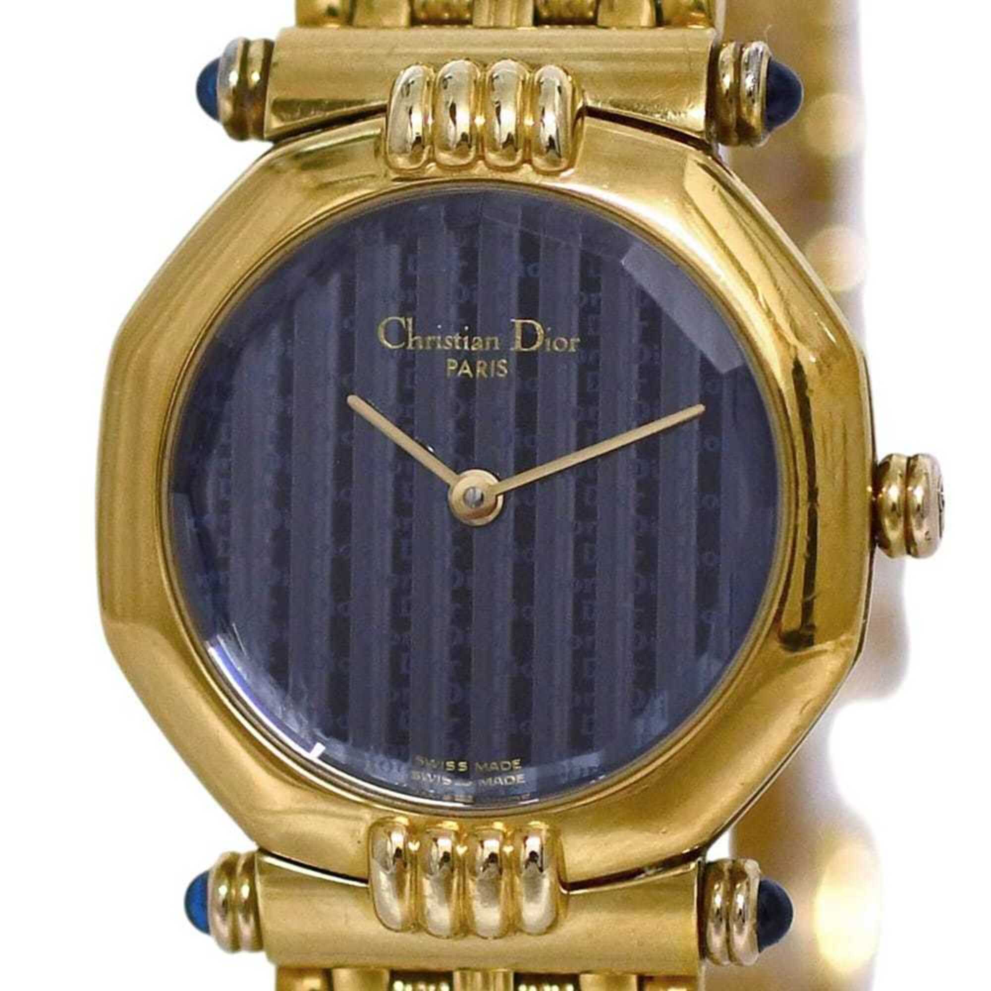 Christian Dior Swing Dress Watch Navy Gold 64151 Women's Stainless Steel Quartz 657*** — Very Good