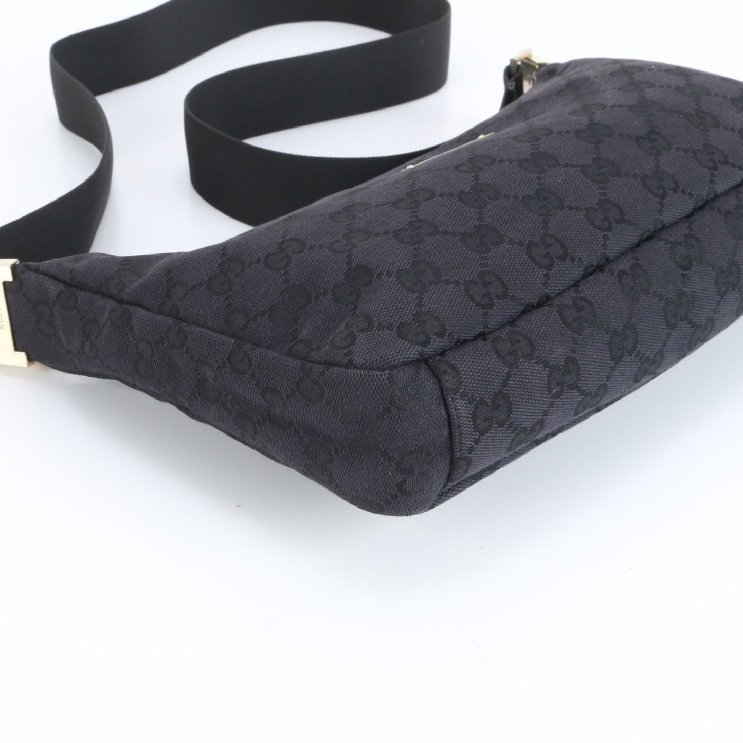 Gucci GG Canvas 019-0433 Leather Shoulder Bag Crossbody Black Women's