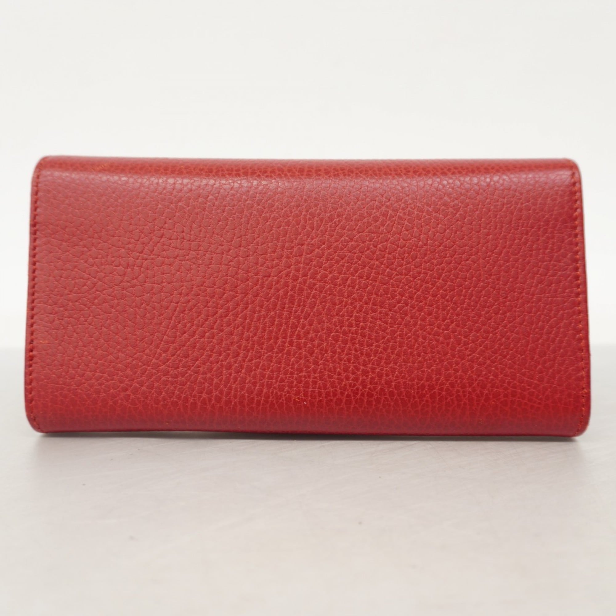 Gucci GG Marmont Long Wallet 456116 Leather Red Women's