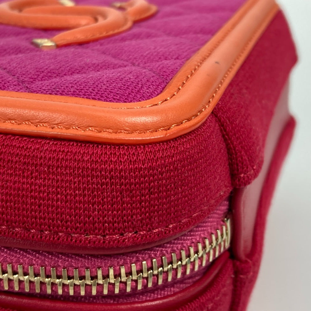 Chanel CC Mark Crossbody 2WAY bag Chain Shoulder Bag Red Orange — Like New