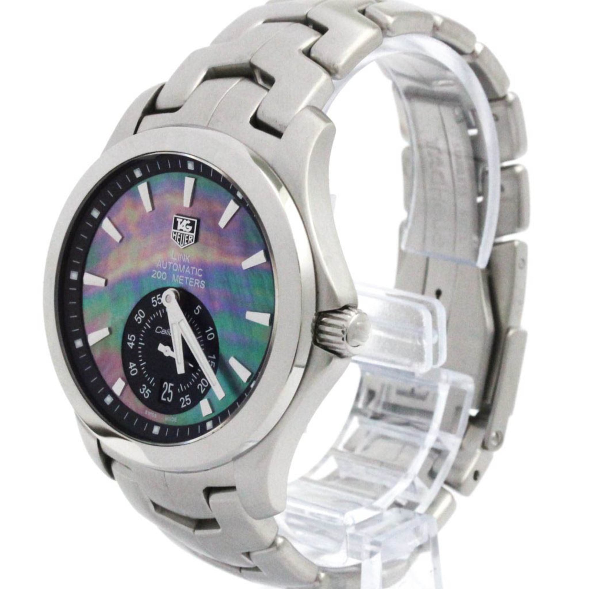 TAG HEUER Link Limited Edition Black MOP Steel Watch WJF211K Polished — Very Good