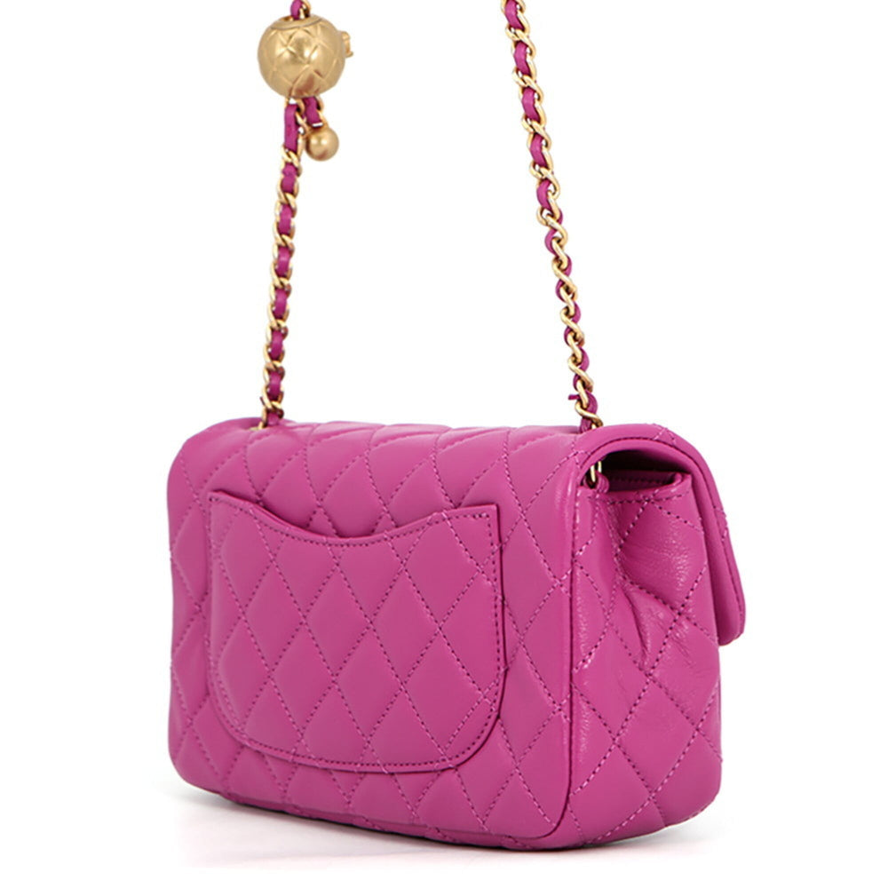 Chanel Chain Shoulder Bag, Coco Mark, Matelassé 20, Ball, Lambskin, AS1787, CHANEL, Handbag, Women's, CHANEL — Like New
