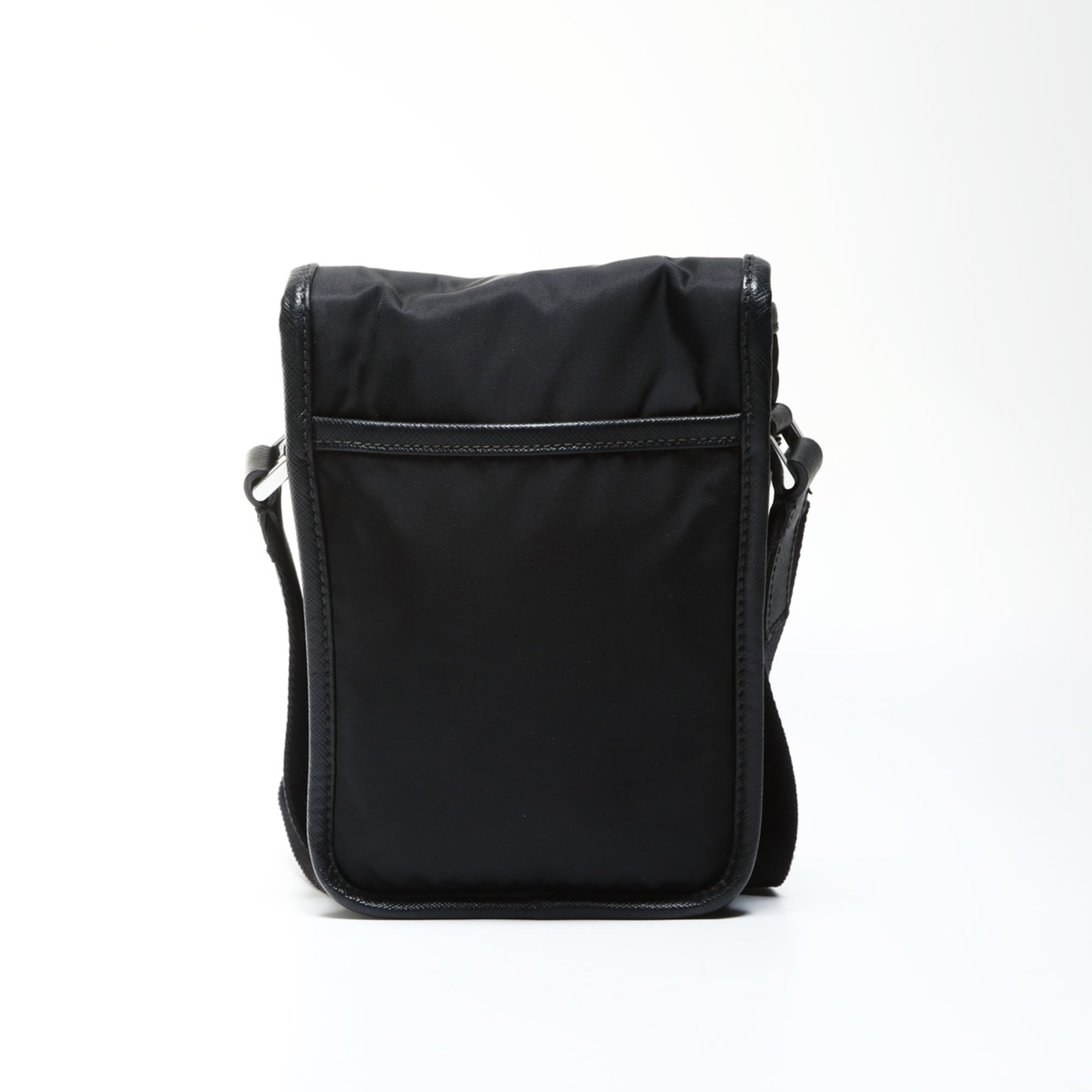 Prada Saffiano Nylon Shoulder Bag 2VD043 Black