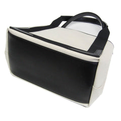 Balenciaga Navy Cabas S 339933 Women's Canvas,Leather Handbag Black,Off-white — Like New