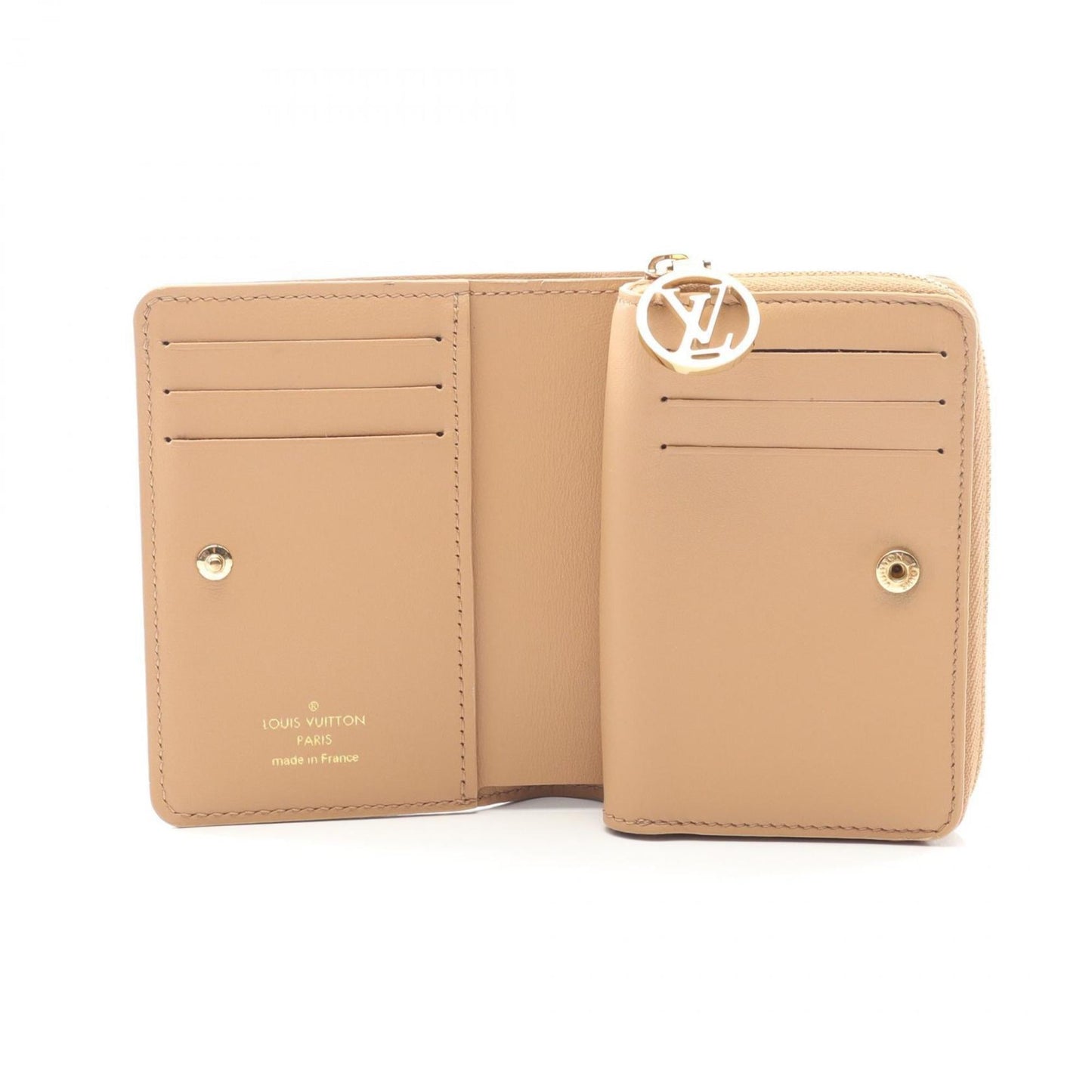 Louis Vuitton Portefeuille Lou Monogram Embossed Camel Leather Bifold Wallet, Beige, Women's, M81673