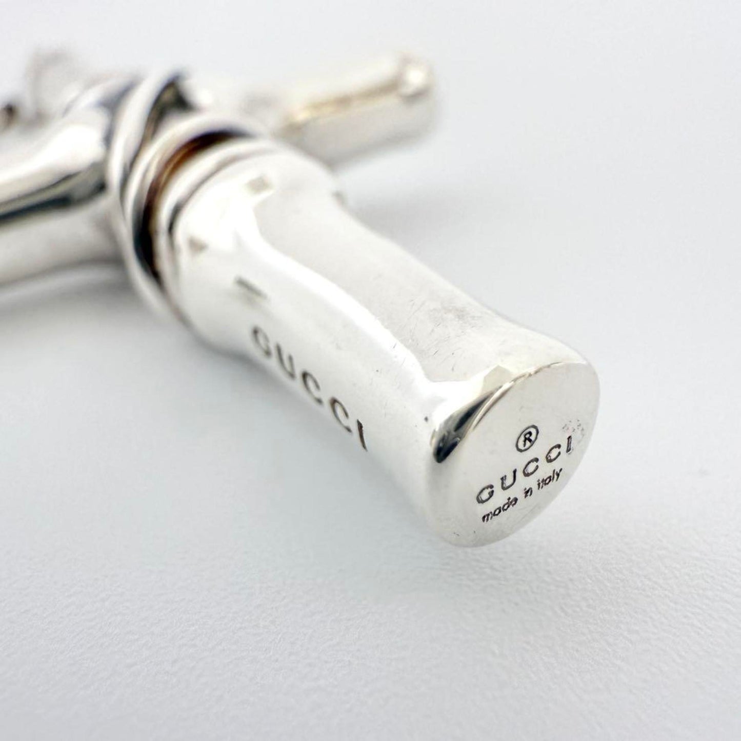 Gucci Men's Bamboo Cross Pendant Necklace Silver