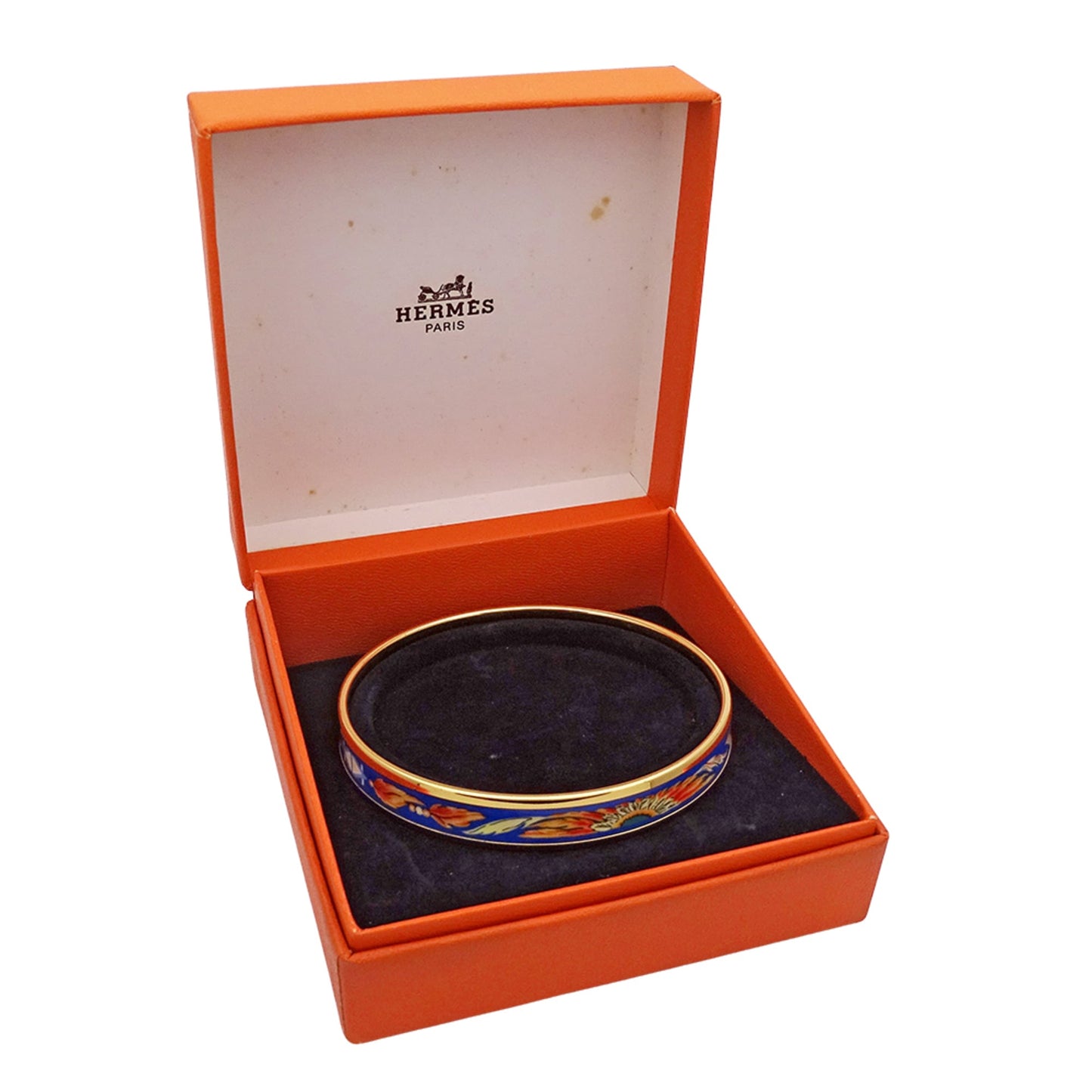 Hermes bangle for men and women, brand enamel PM blue gold, with box