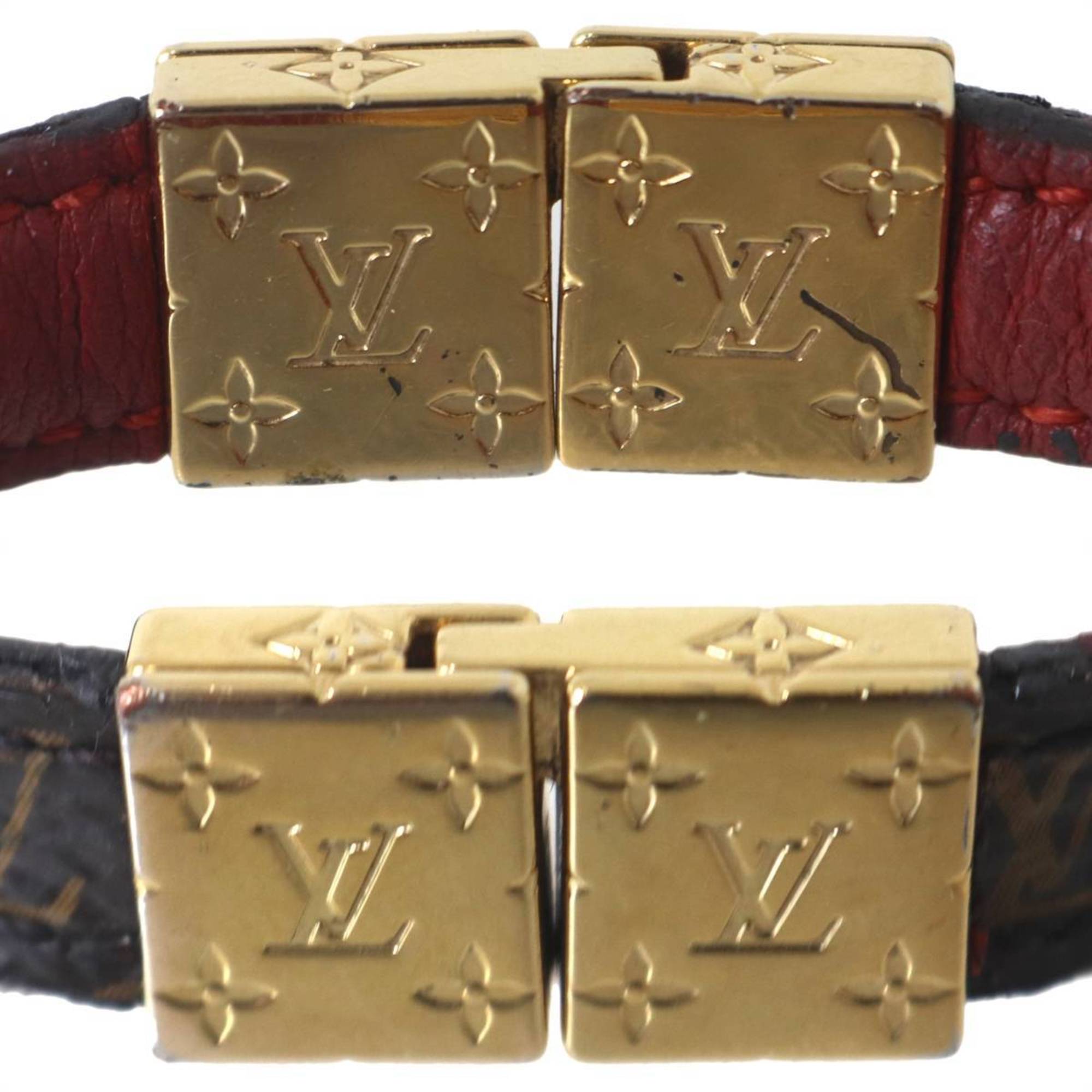 LOUIS VUITTON LV Circle Reversible Bracelet Monogram x Gold M6137E BC1119