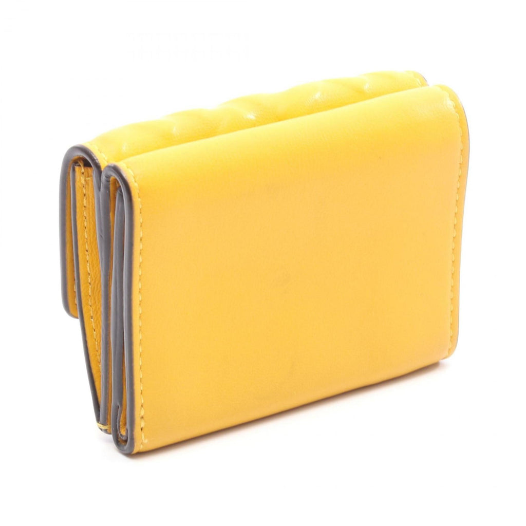 Fendi Baguette Micro Tri-fold Wallet, Leather, Women's, Yellow