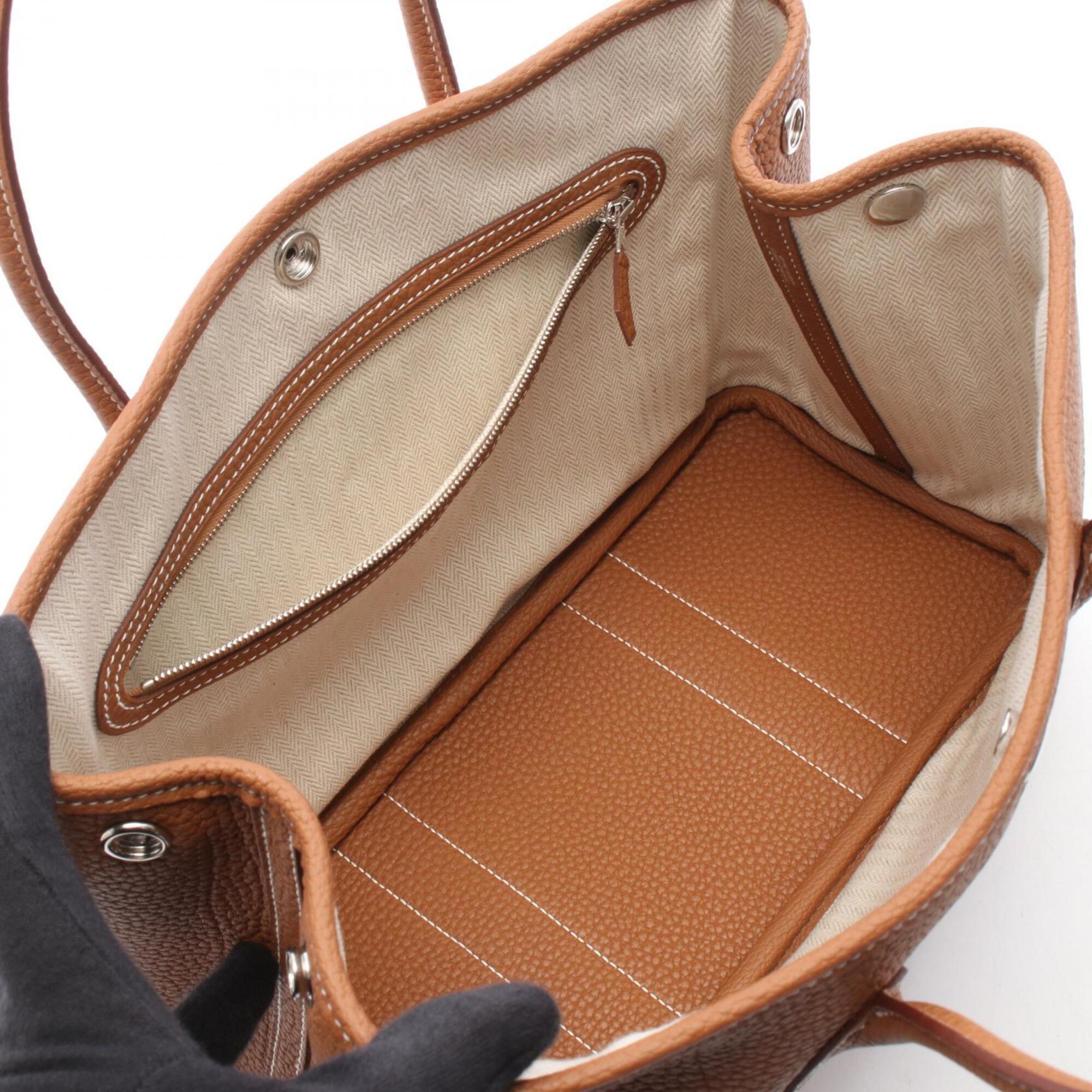 Hermes Garden Party TPM Gold Tote Bag Handbag Negonda Brown Women's — New - Store Return