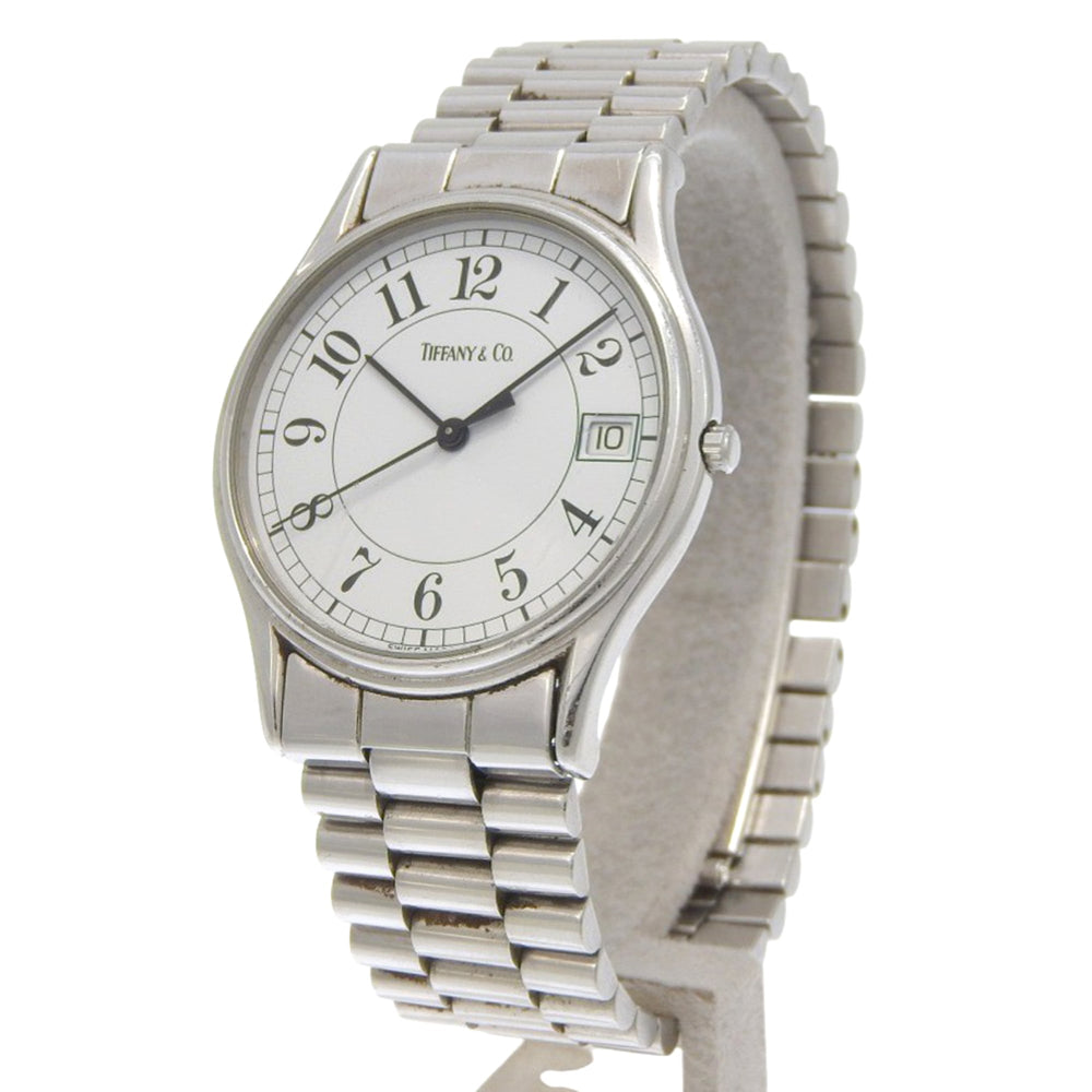 Tiffany & Co. Classic Watch, Stainless Steel, Quartz, Analog, White Dial, Unisex — Good