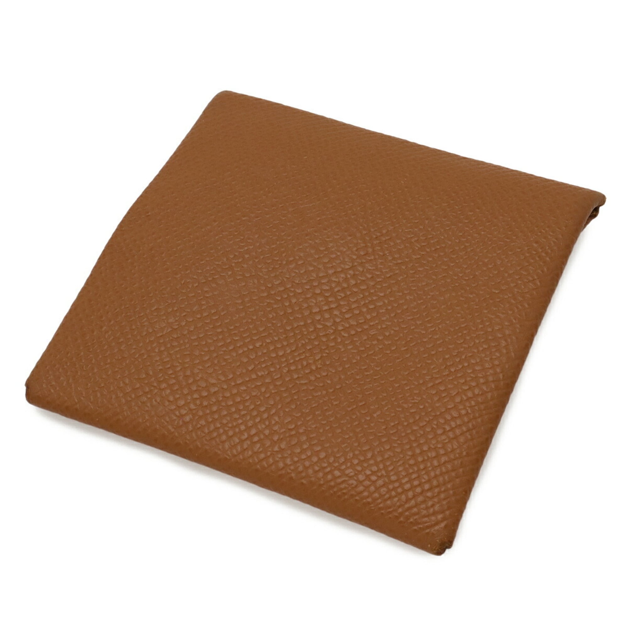 HERMES Bastia Coin Case, Wallet, Purse, Epsom Leather, Gold, Camel, □P Stamp