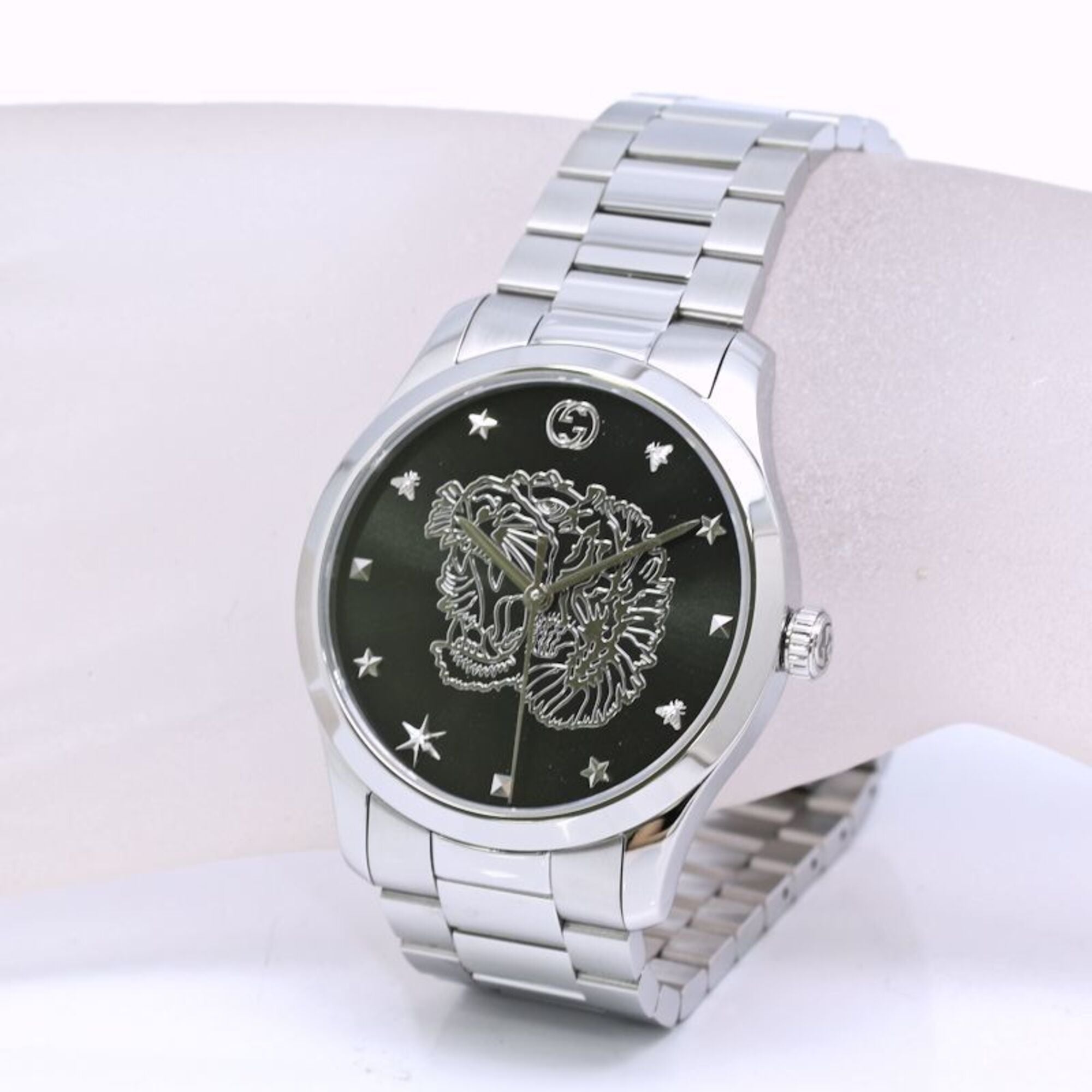 GUCCI G-Timeless YA1264125 126.4 Men's Watch Stainless Steel /40427 — Very Good