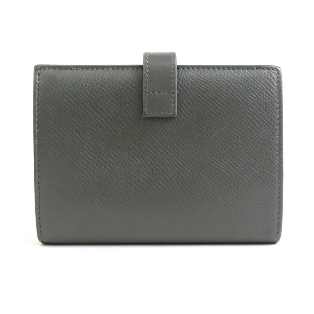 CELINE Bi-fold wallet Medium strap Leather Grey Women's h30542